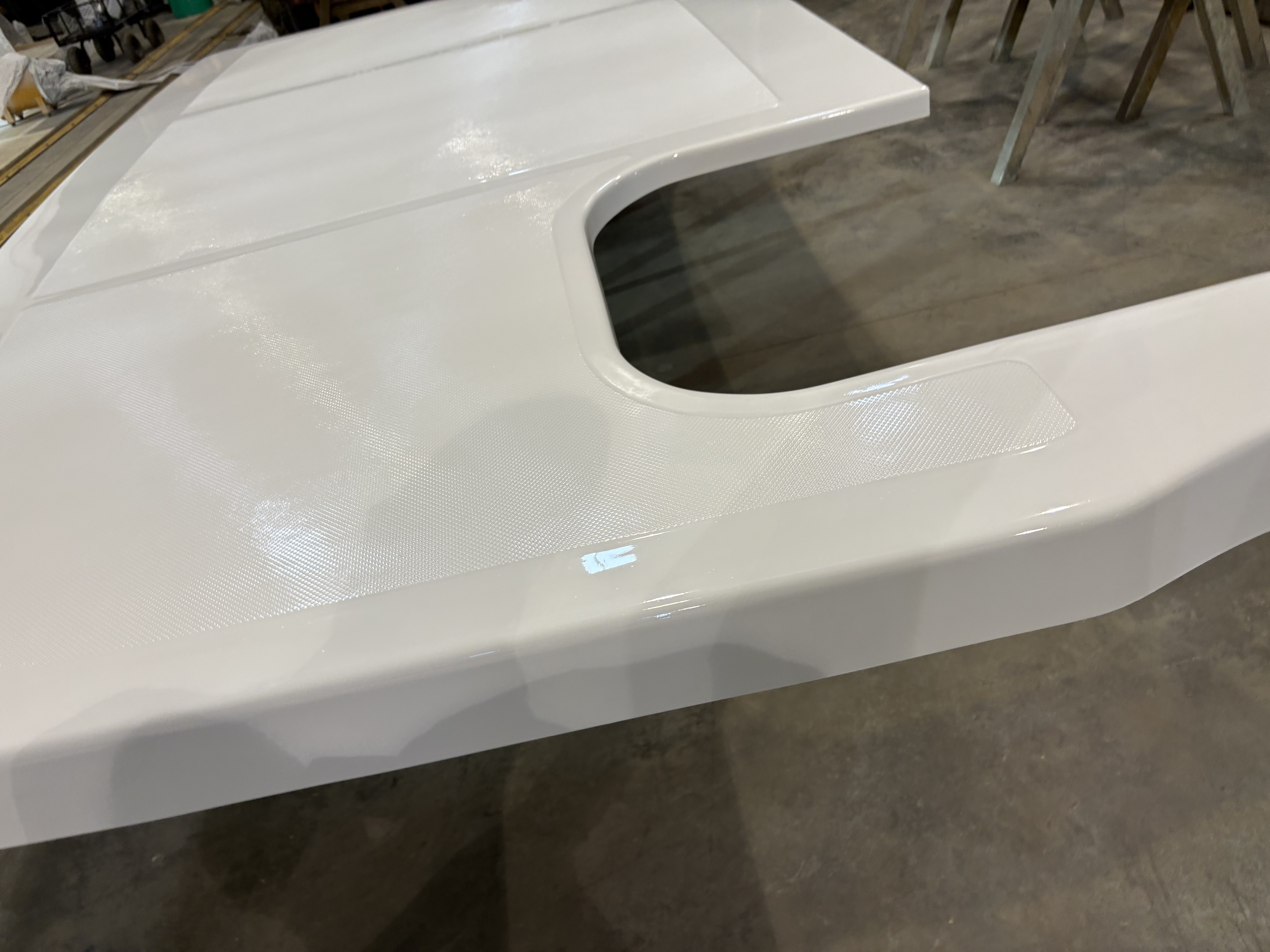 Composite panel with the hatch aperture moulded in, Essential Shipyard