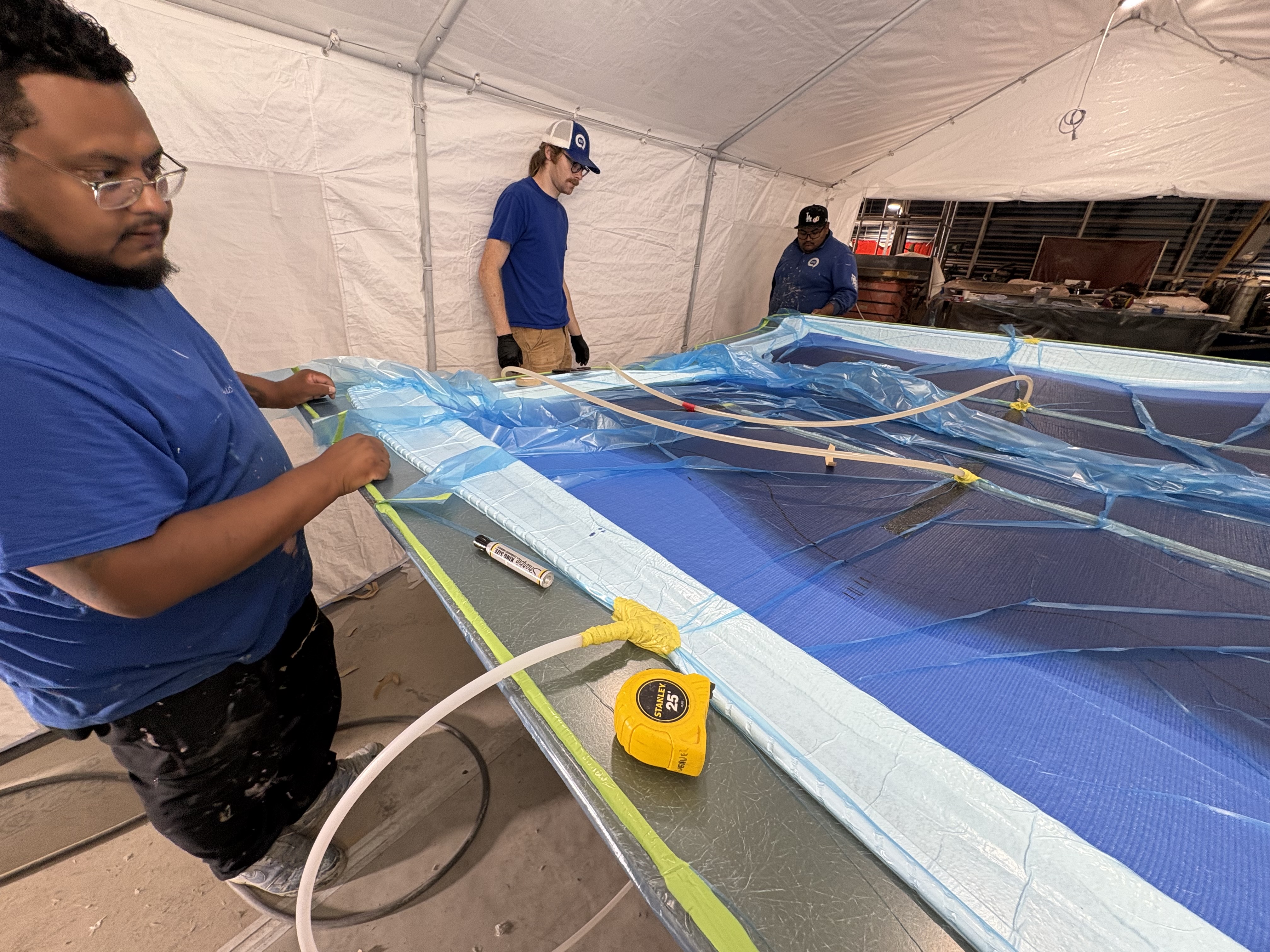 Sealing the vacuum bag before a resin infusion, Essential Shipyard