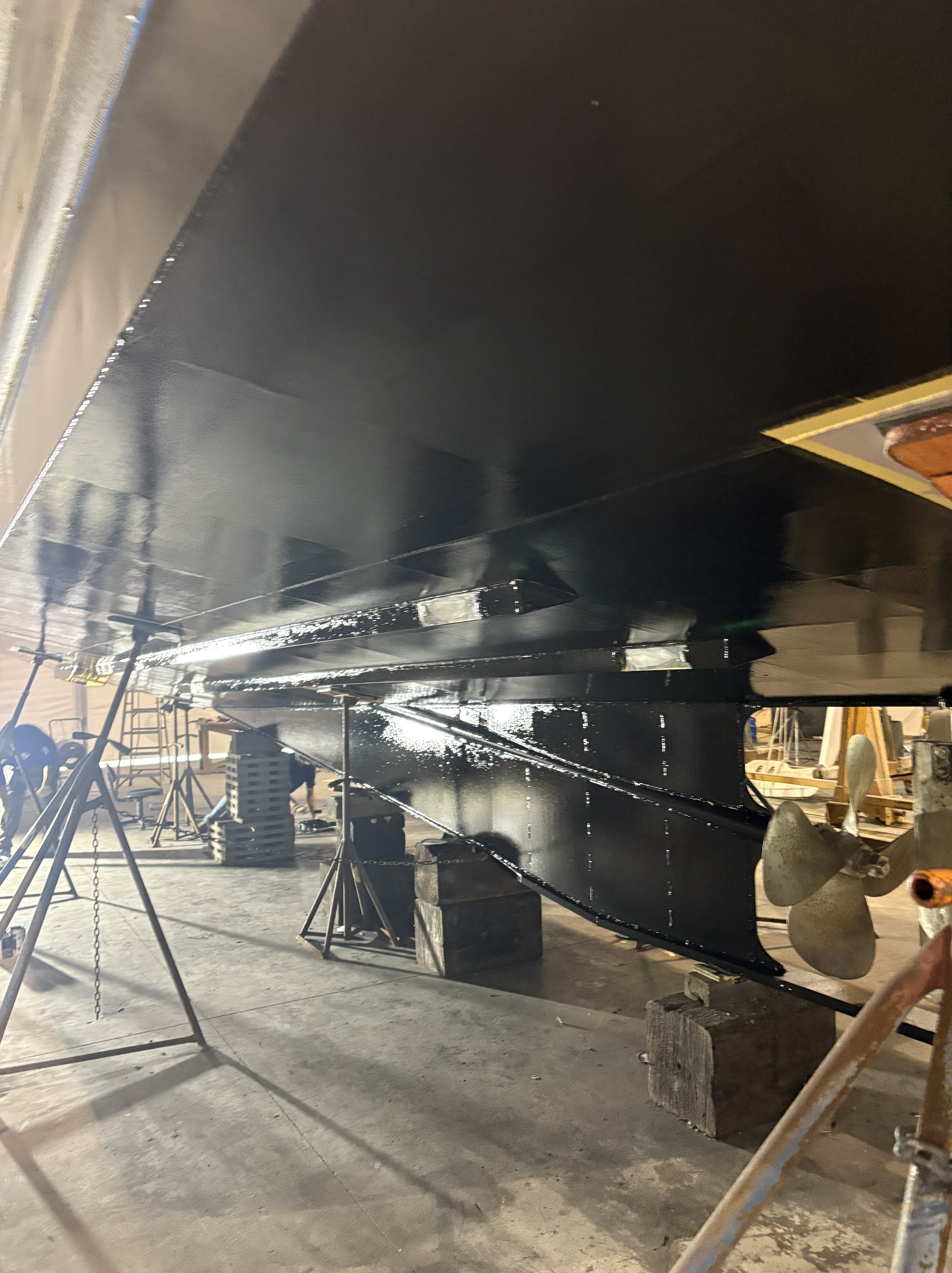 Coated bottom in the covered bay, Essential Shipyard