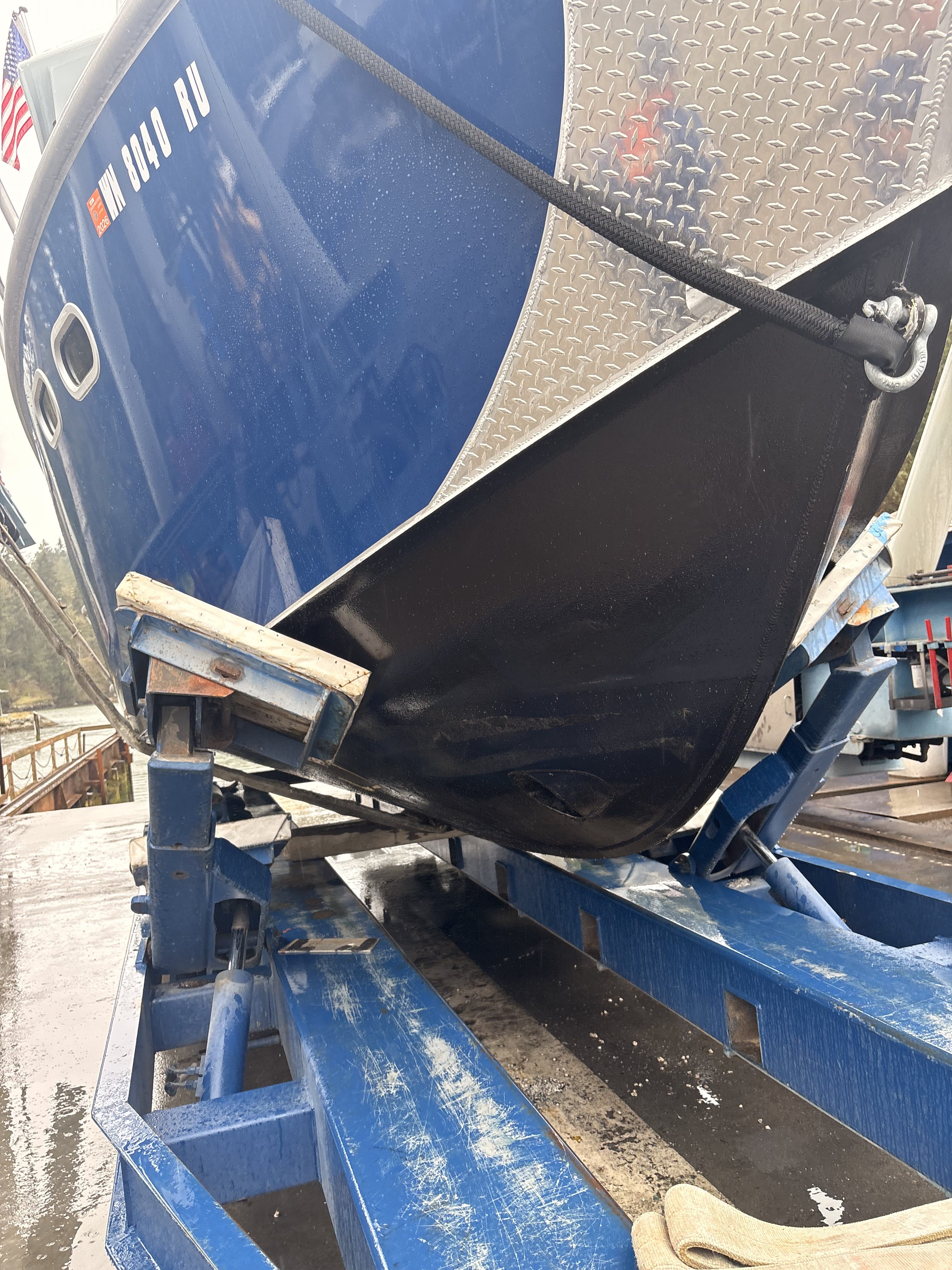Coated bottom and rudder, Essential Shipyard